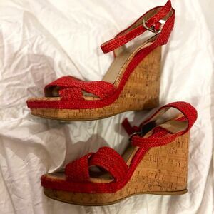 Stuart Weitzman cork wedge/espadrille heel